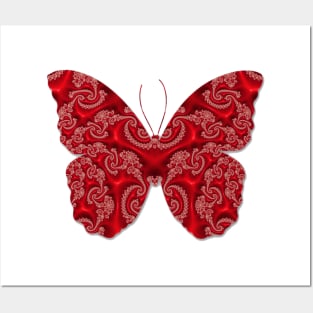 Paisley Red Velvet Butterfly Posters and Art